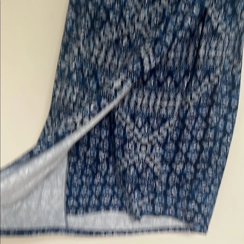 DKNY Jeans Navy and White Patterned Wrap Style Asymmetric Skirt M